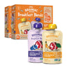 Little Brainiac Variety Pack Breakfast Blend Organic Fruit & Oat Toddler Pouches, Banana Apple Oat & Apple Berry Oat with Omega-