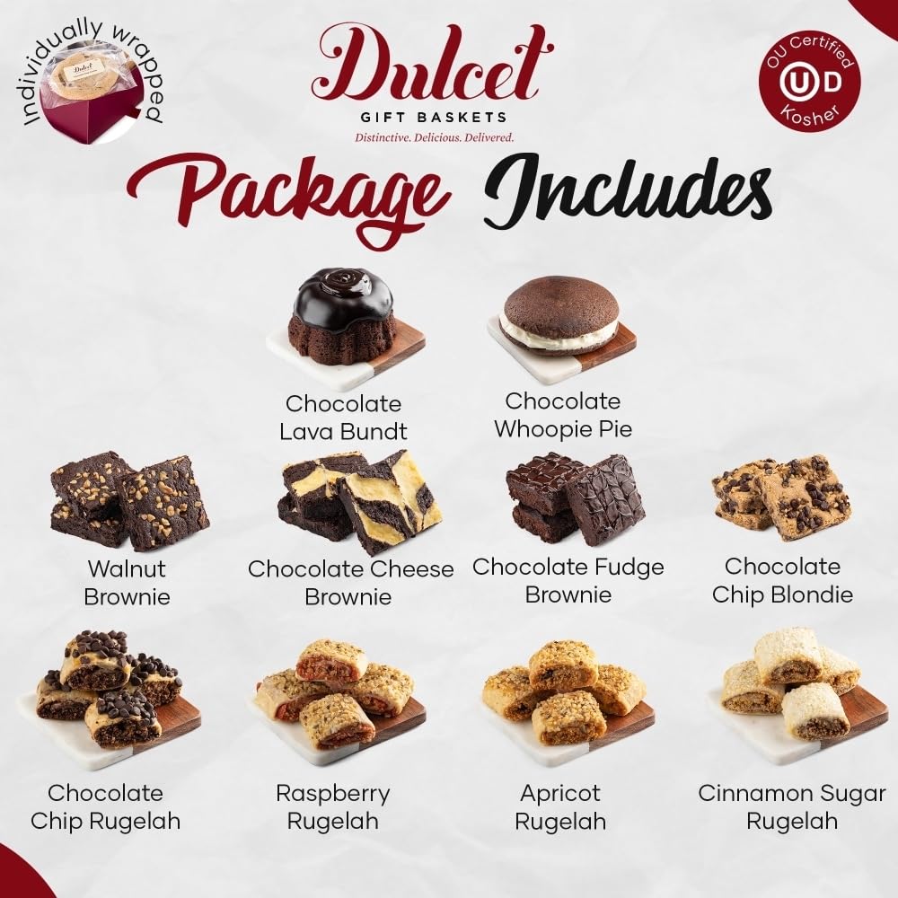 Dulcet Chocolate Lovers Ganache Bakery Collection Fudge Brownies, Whoopie Pies & More Ideal For Parties, Holidays, Sympathy, Get Well, Family