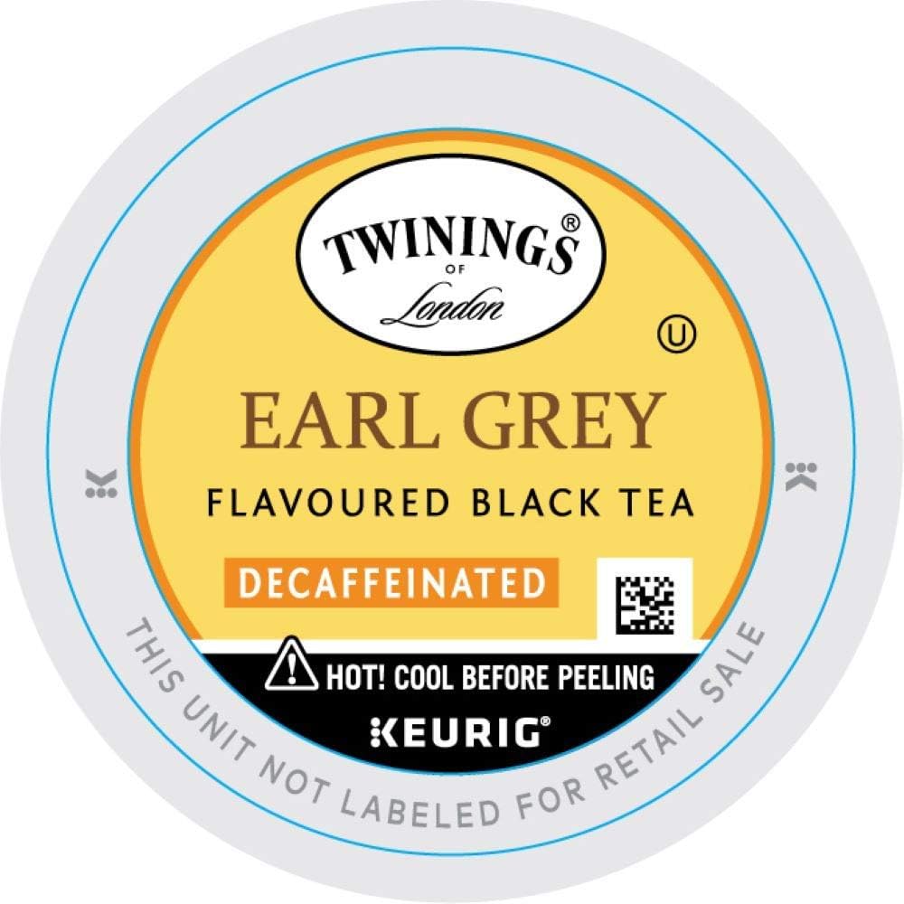 Twinings Decaf Earl Grey K-Cup Pods for Keurig, Decaffeinated Black Tea Flavoured with Citrus and Bergamot, 24 Count