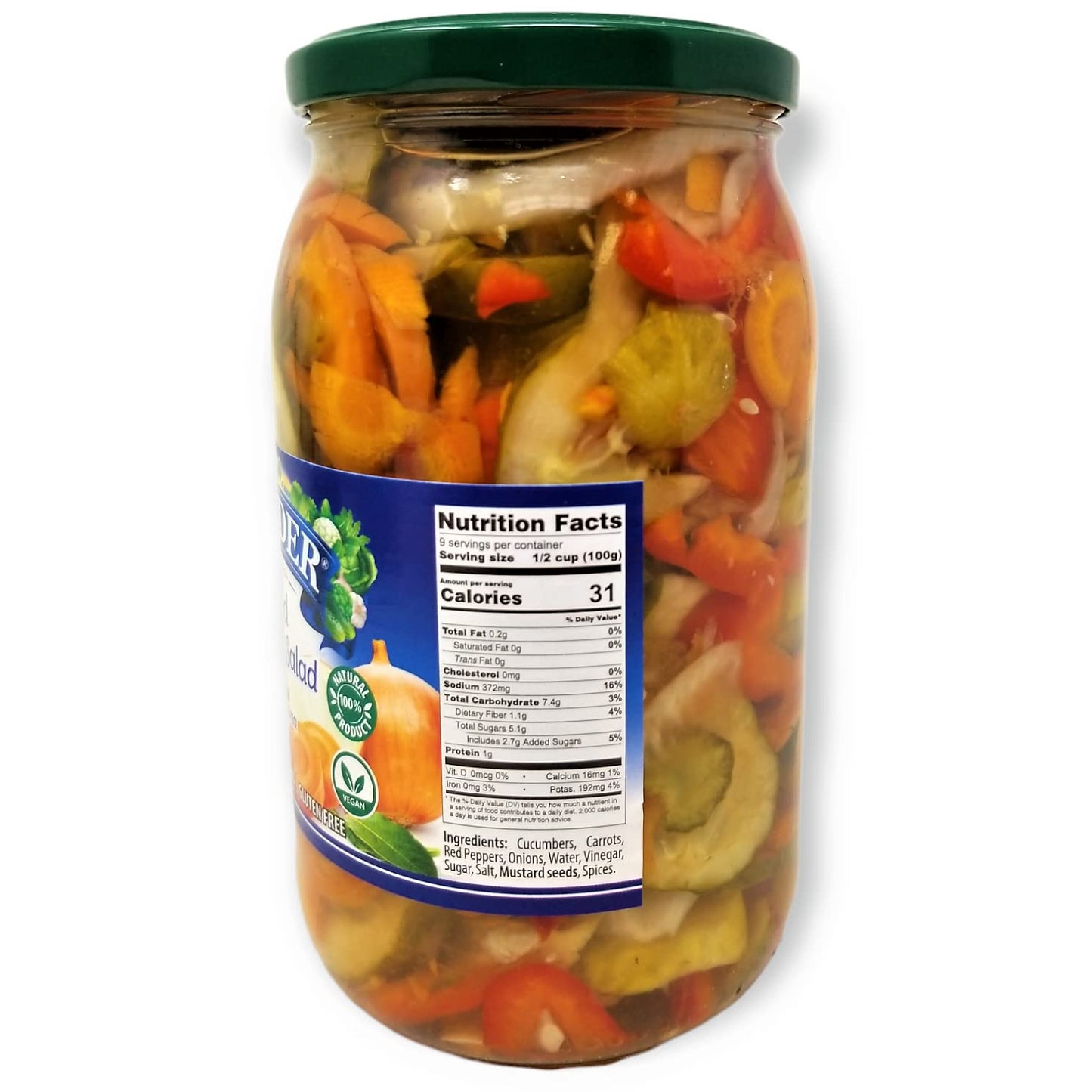 Belveder Mixed Vegetable Salad 31.74 oz 900g, Vegan, Non-GMO, Gluten-Free Pack of 1