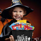 Halloween Basket Gift Care Package - 45 Count Snack Bucket Filled With Assorted Candy, Chocolates &   For Trick-Or-Treat, Classroom Parties, Office Events & Family Fun - Black
