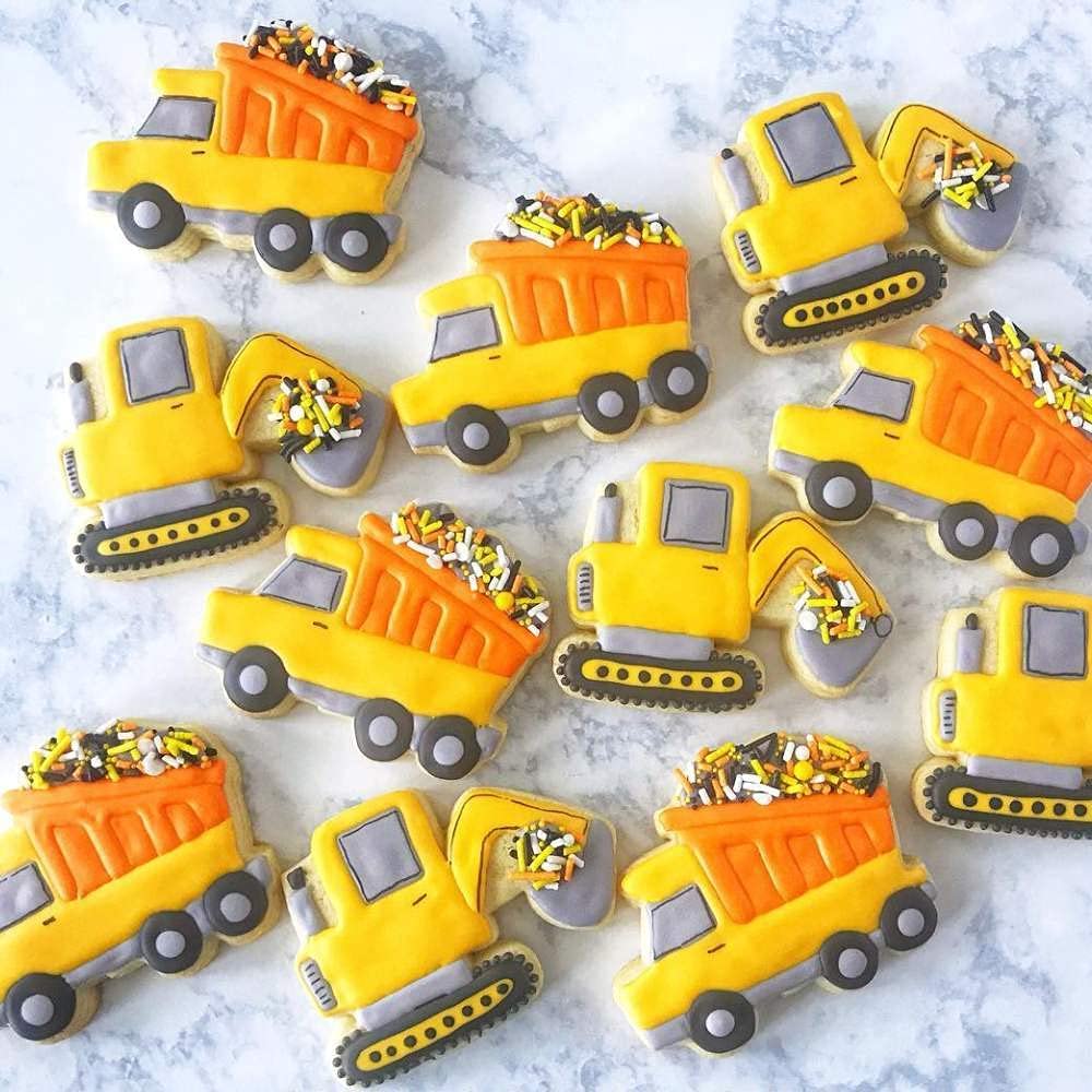 Construction Cake Decorations In Black And Orange Sprinkles - Construction Cake Topper Sprinkles For Cake Decorating, Baking - C
