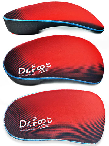 Dr. Foot'S 3/4 Length Orthotic Insoles, High Arch Support Inserts For Flat Feet Plantar Fasciitis Over-Pronation And Foot Pain (