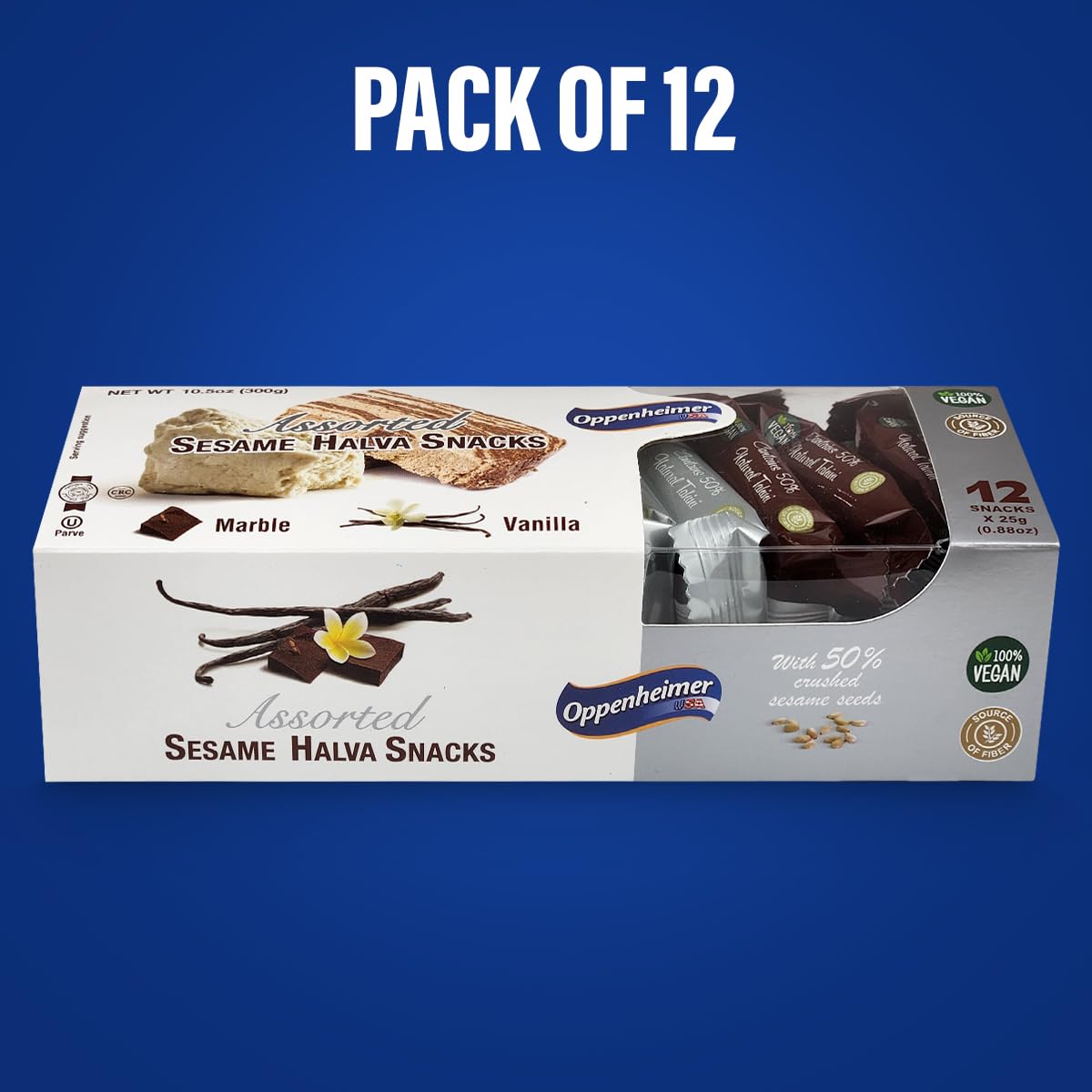 Assorted Sesame Halva Snacks Vanilla And Marble Flavors - Delicious Sweet Israeli Snacks Sesame Treat Bars Assortment For Melt-I