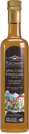 Tuscanini Organic Unfiltered Apple Cider Vinegar, 16.9 Fl Oz, Certified Kosher