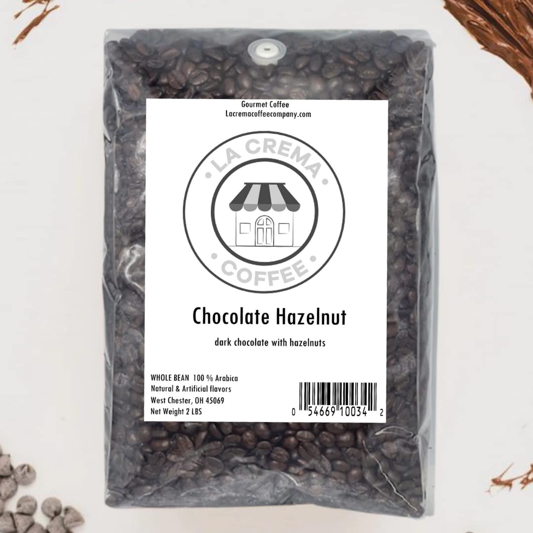 La Crema Coffee Chocolate Hazelnut 2-Pound Package | Top Notch Quality Coffee | Allergen Free | Gluten Free | Sugar Free | Alway