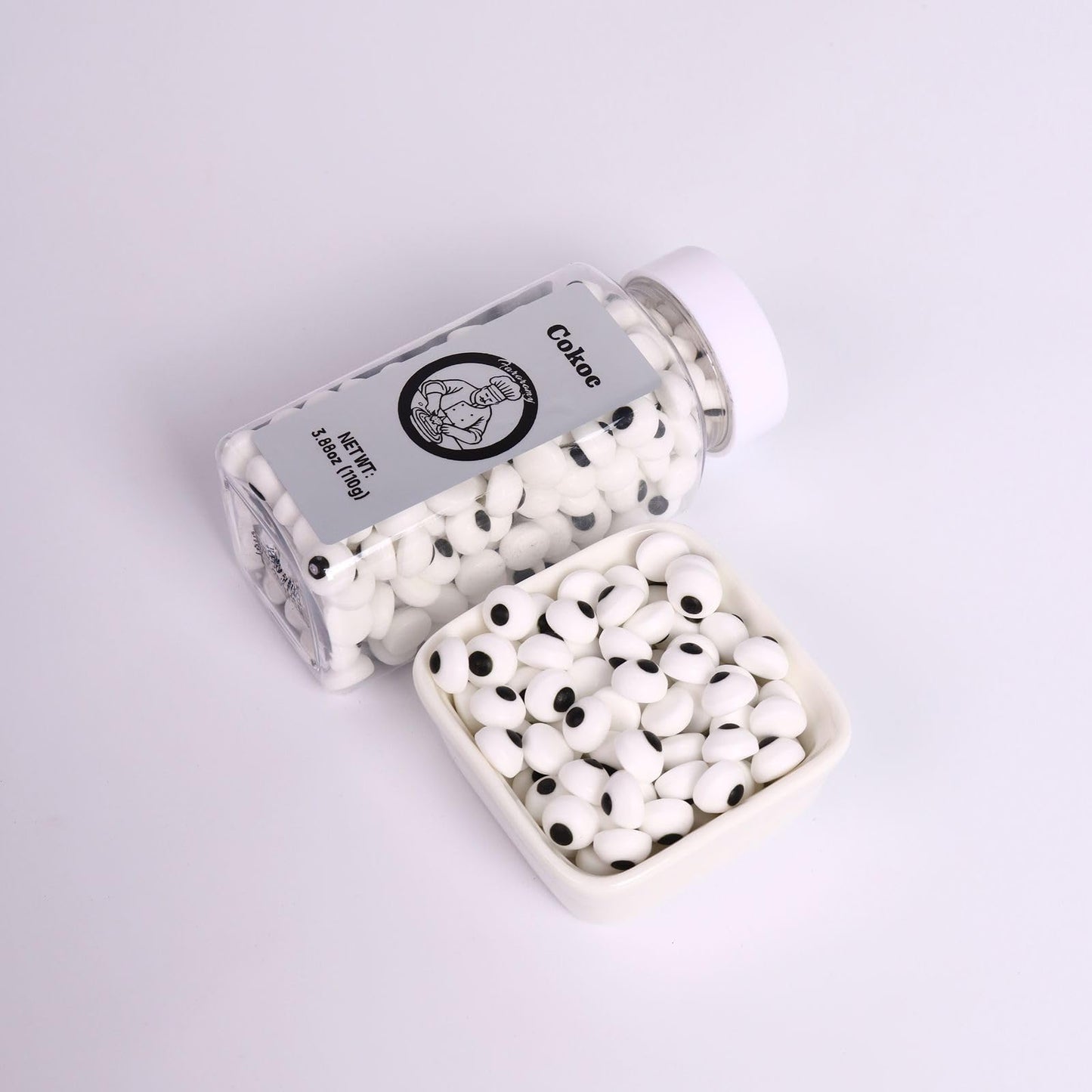 Cokoc Candy Eyes for Decorating - Edible Eyeballs Sprinkles for Cakes & Cookies - 1cm Size - Halloween & Christmas Decor - 3.88oz