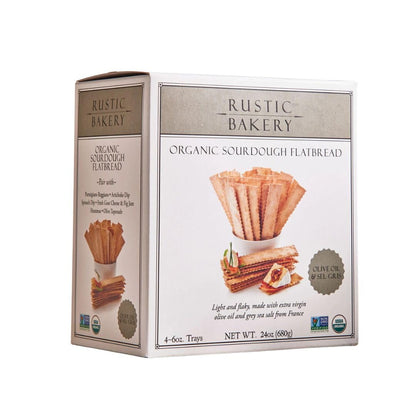 Rustic Bakery Handmade Sourdough Flatbread - Olive Oil & Sel Gris - Sea Salt Charcuterie Crackers - Artisan Crackers for Cheese 