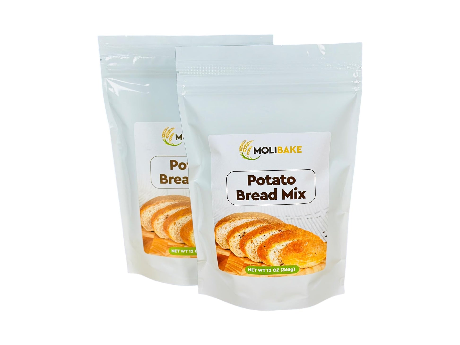 Molibake Potato Bread Mix - All-Natural Baking Mix for Bread Machine - Pack of 2 - 12 oz - Easy to Use