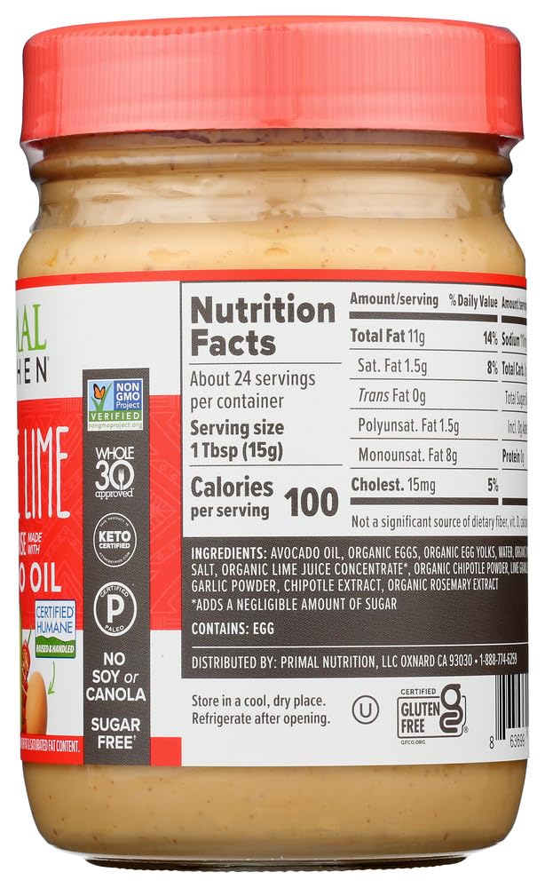 Primal Kitchen Avocado Oil Mayo / Mayonnaise Chipotle Lime, Paleo, Whole30 12 Oz | Pack Of 3