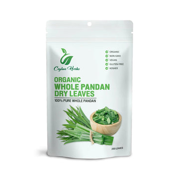 CEYLON HERBS Whole Dried Pandan Leaves - 100% Pure, Organic, Aromatic for Cooking and Baking