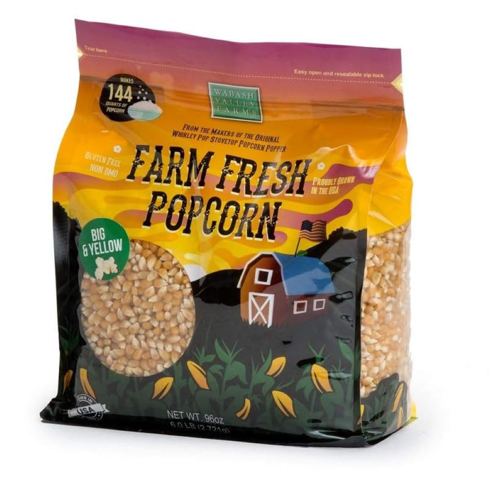 Wabash Valley Farms Popcorn Kernels - Non-GMO Gourmet Popcorn Seeds, 6 lb Pack