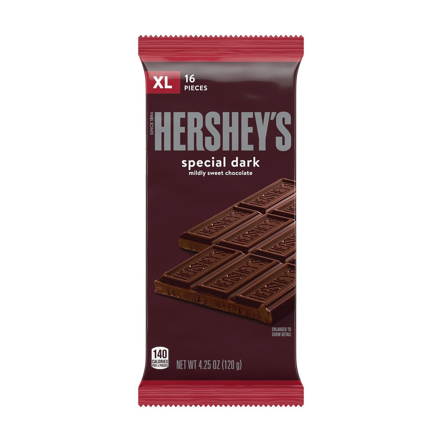 HERSHEY S SPECIAL DARK Mildly Sweet Chocolate XL, Candy Bars, 4.25 oz (12 Count, 16 Pieces)