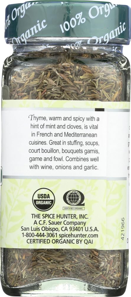 Spice Hunter Thyme Organic, 0.6-Ounce Unit (Pack of 6)
