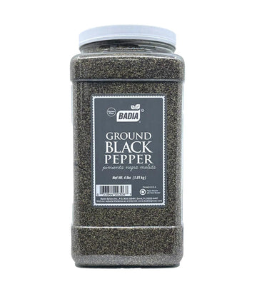 Badia Ground Black Pepper  4 Pound - enhanced Seasoning for Cooking & Freshly Ground Flavor