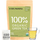 100% Propertea Organic Green Tea Bags, 100 Count Eco-Friendly Tea Bags, Classic Taste, Caffeinated, Rich In Antioxidants, Resealable Pouch