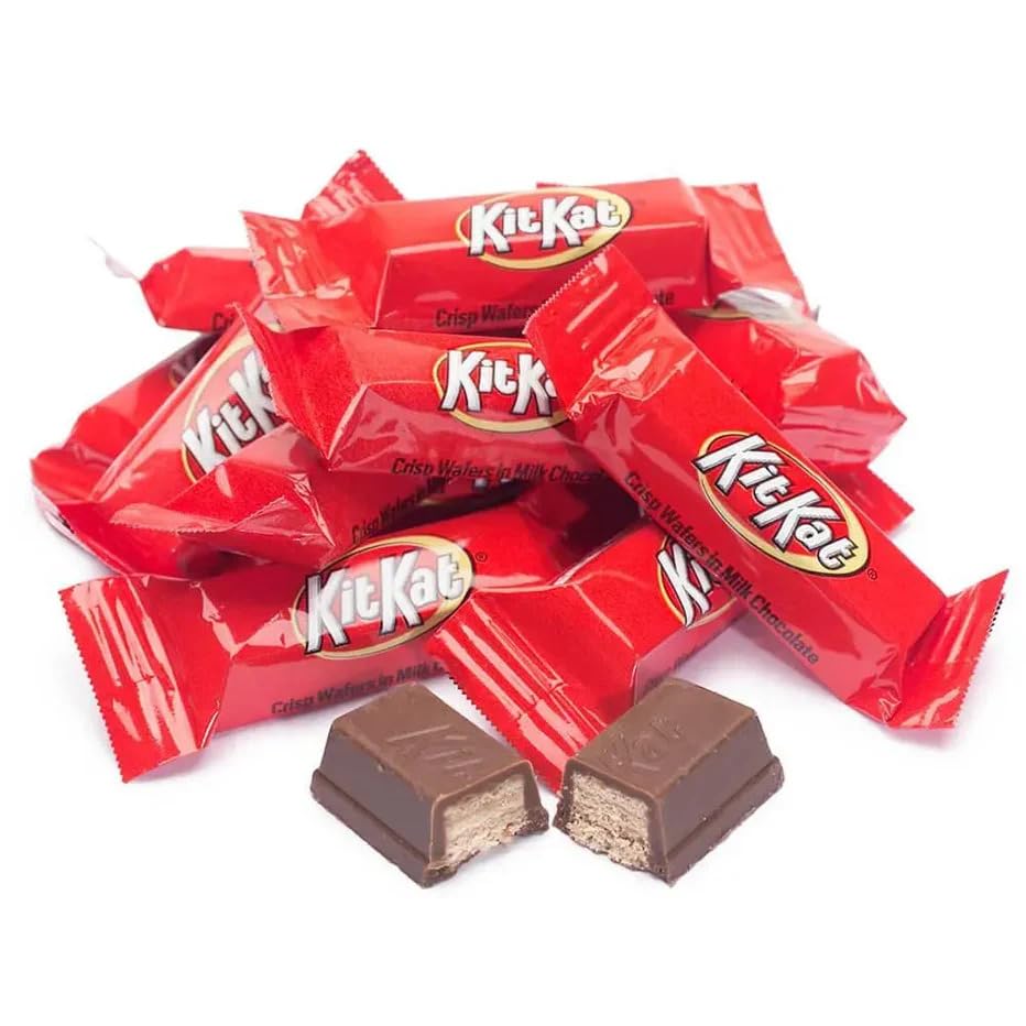 River Finn Organics Kit Kat Miniatures Bulk Candy Bag - 2 LB, Individually Wrapped Milk Chocolate Wafer Bars, Brown