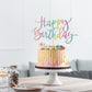 Auteby Rainbow Happy Birthday Cake Topper, Glitter Birthday Party Decoration Supplies