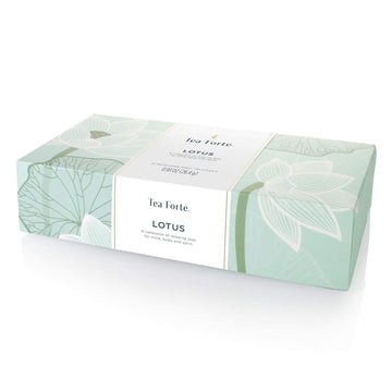 Tea Forte Lotus Relaxing Organic Tea, Petite Presentation Box Tea Sampler Gift Set With 10 Handcrafted Pyramid Tea Infusers