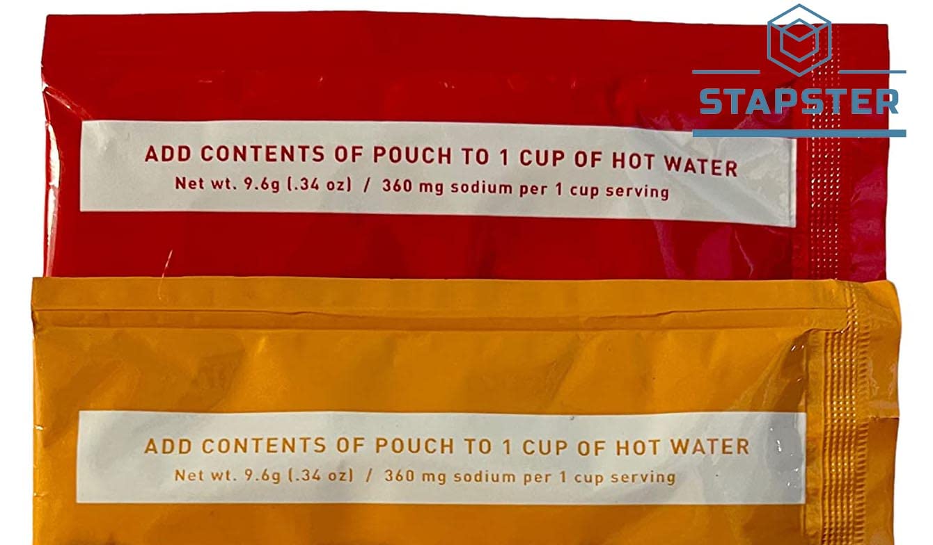 Stapster Savory Choice Reduced Sodium Beef Broth And Chicken Broth Concentrate 9.6 G - Meat Tastes Bundle Of 40 Pcs - 20 Pcs Of