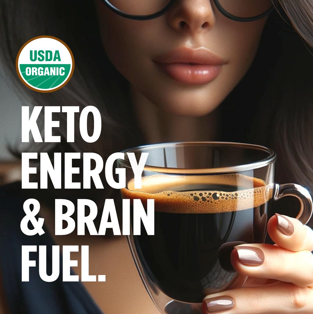 VitaCup Organic Ground Keto Coffee, Medium Dark Roast, 6 Pack, 10 oz Each, Natural
