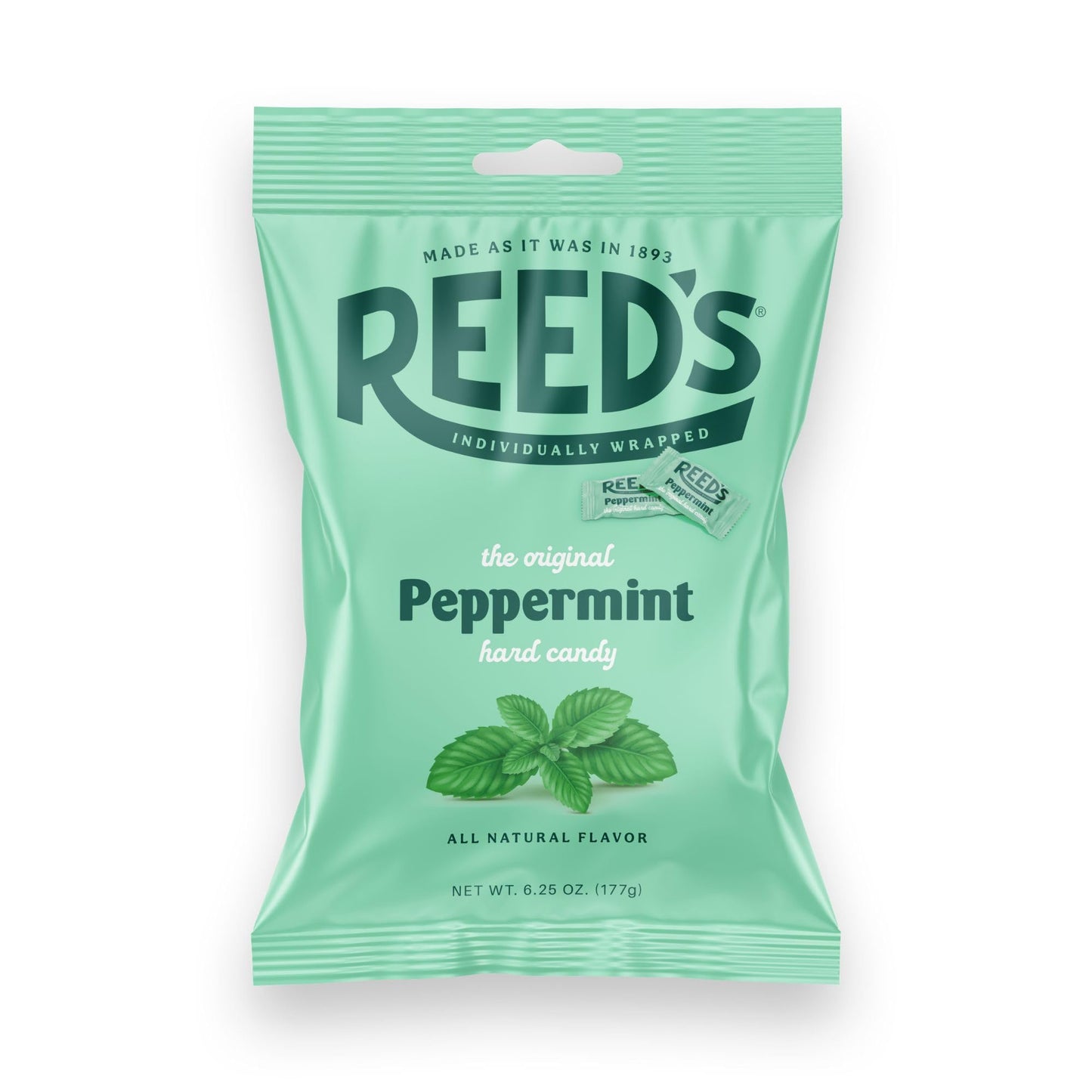 Reeds Individually Wrapped Peppermint Candy | Traditional Peppermint Hard Candy | Reeds Candy Hard Peppermint Minty Fresh and Su