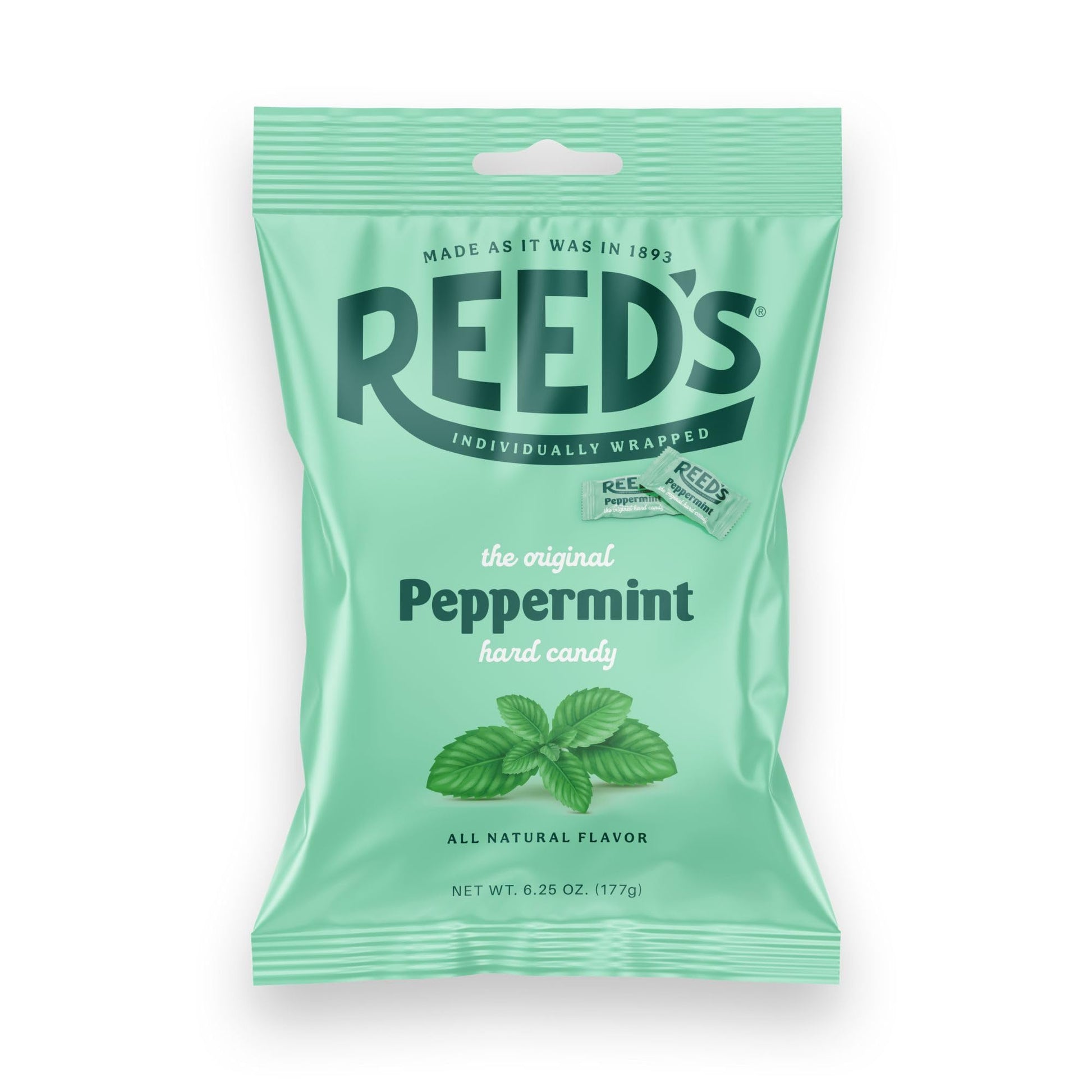 Reeds Individually Wrapped Peppermint Candy | Traditional Peppermint Hard Candy | Reeds Candy Hard Peppermint Minty Fresh and Su