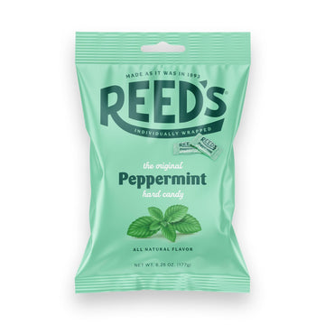 Reeds Individually Wrapped Peppermint Candy | Traditional Peppermint Hard Candy | Reeds Candy Hard Peppermint Minty Fresh and Su