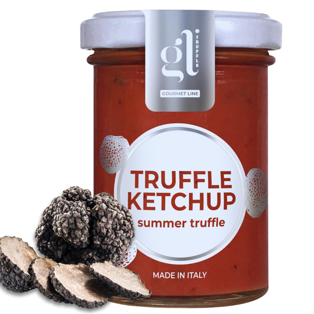 Italian Truffle Ketchup, 100 Gr (3.5 Oz), Italian Tomato Ketchup Infused With Black Truffles, French Fries Dip, Non Gmo, Vegan,