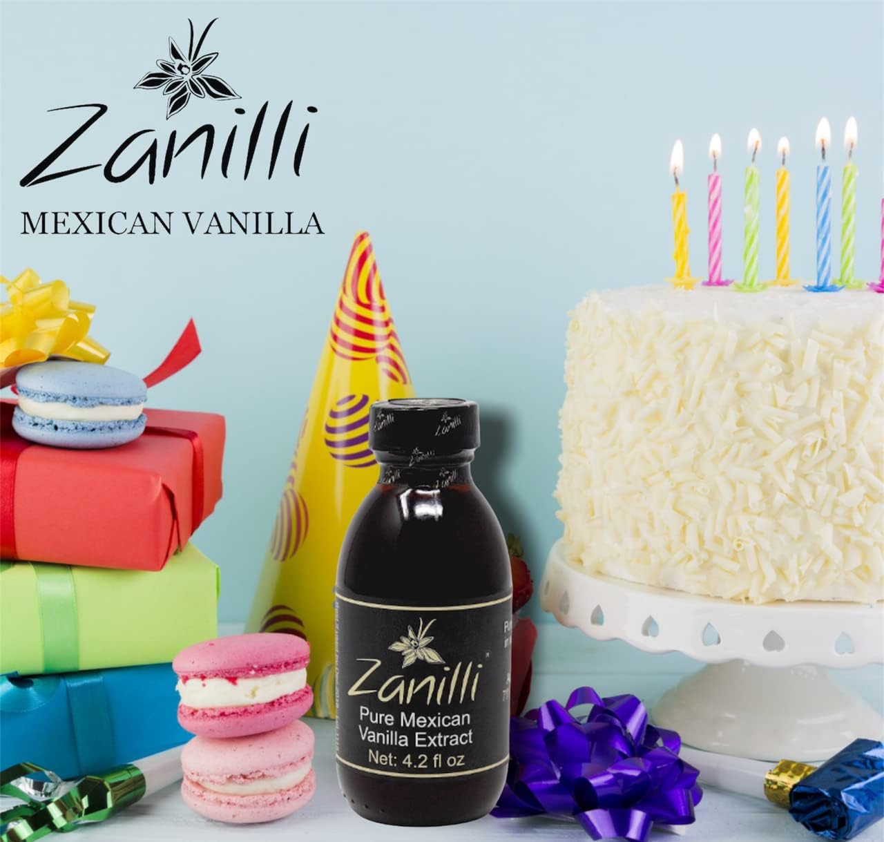 Zanilli Mexican Vanilla Extract - 4.2Fl Oz - Pure Vanilla Extract For Baking - No Sugar Added - Gluten Free