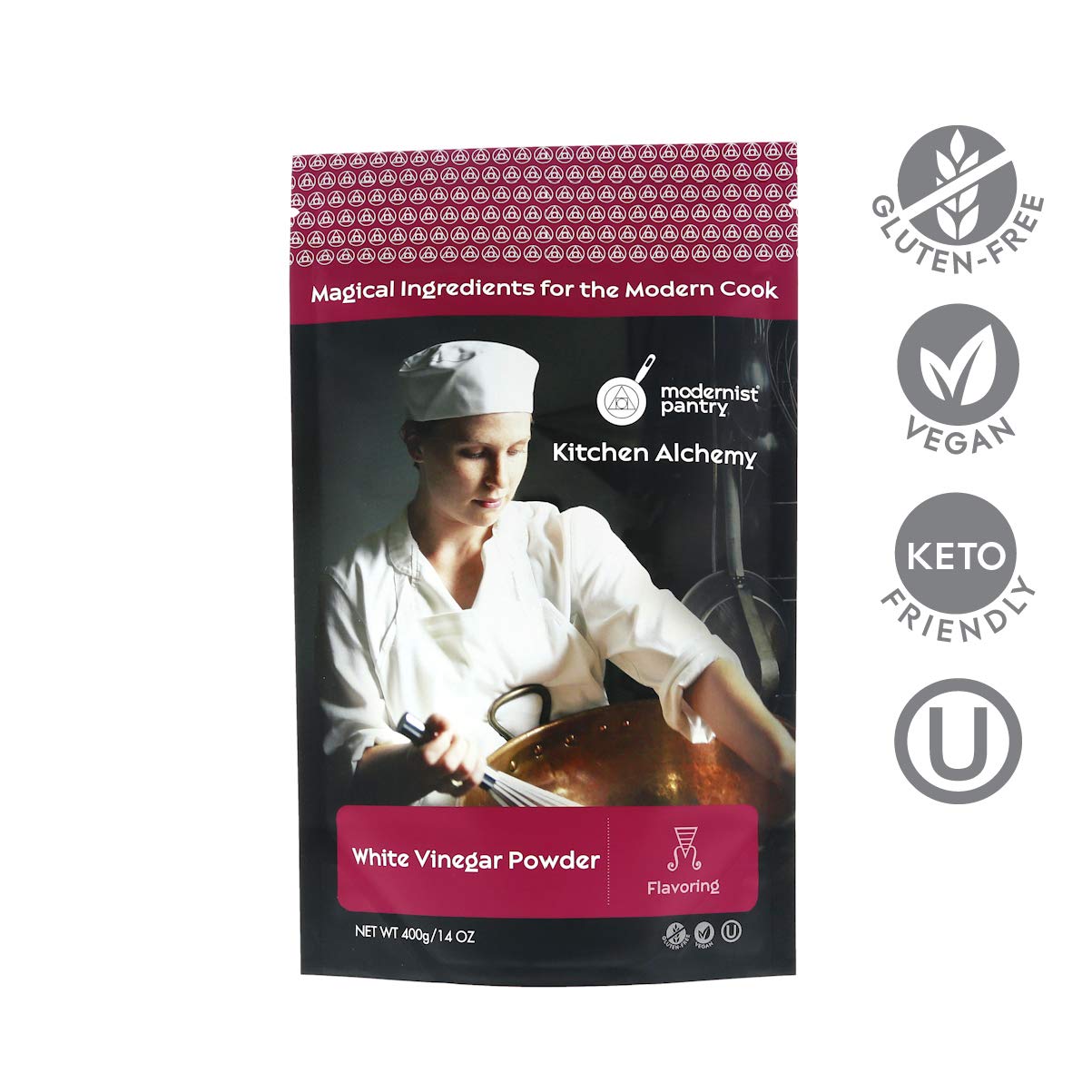Distilled White Vinegar Powder Gluten-Free Vegan Ou Kosher Certified - 400G/14Oz