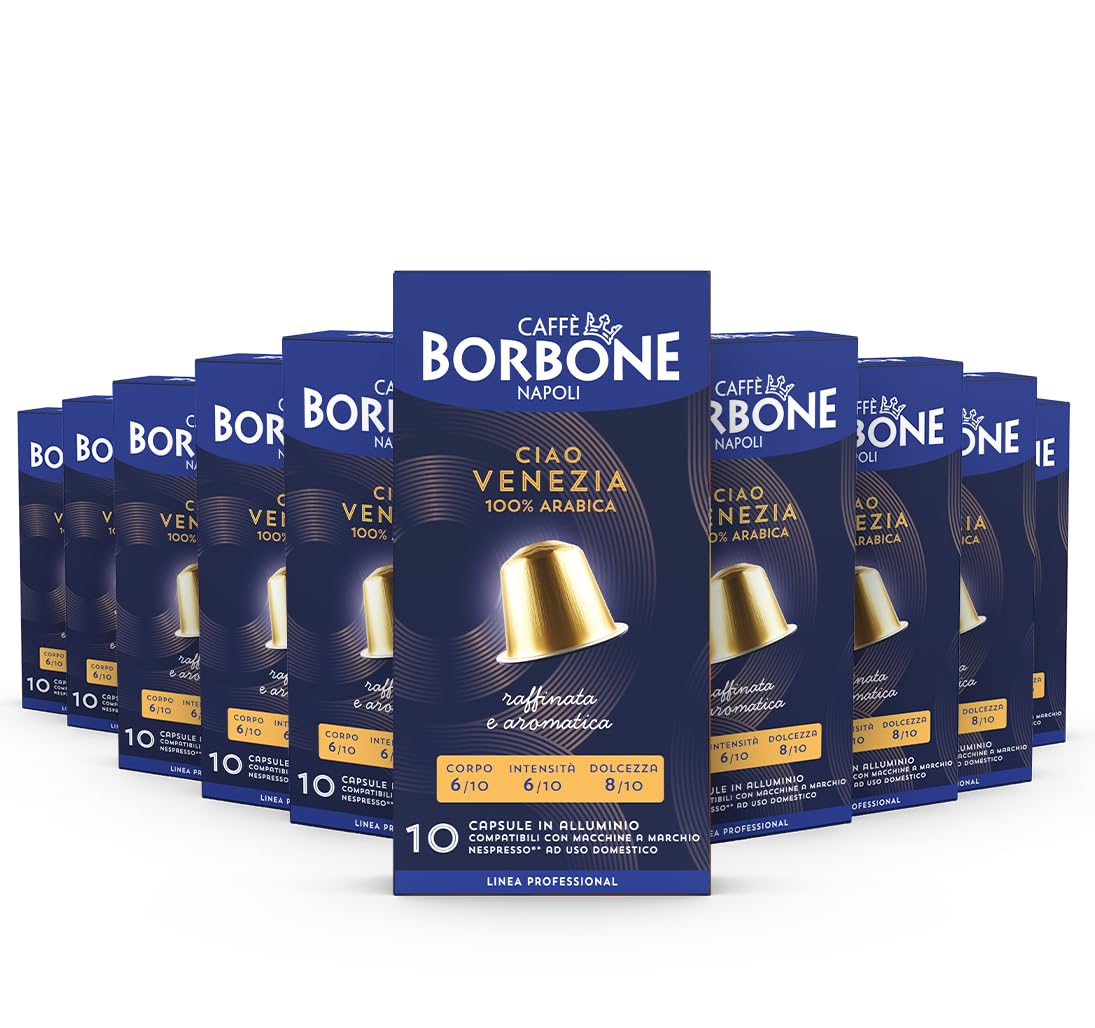 Caffè Borbone Ciao Venezia Aluminum Capsules Compatible With Nespresso Original Machines, Medium Roast, 100 Count