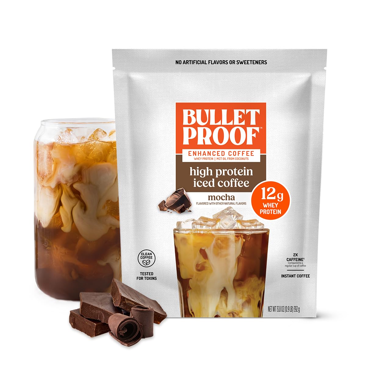 Componentproof Mocha High Protein Iced Coffee  14 Servings  12G Whey Protein Instant Coffee  No Artificial Flavors & Sweeteners  170Mg Energy Blend Per Serving  Creamy Latte