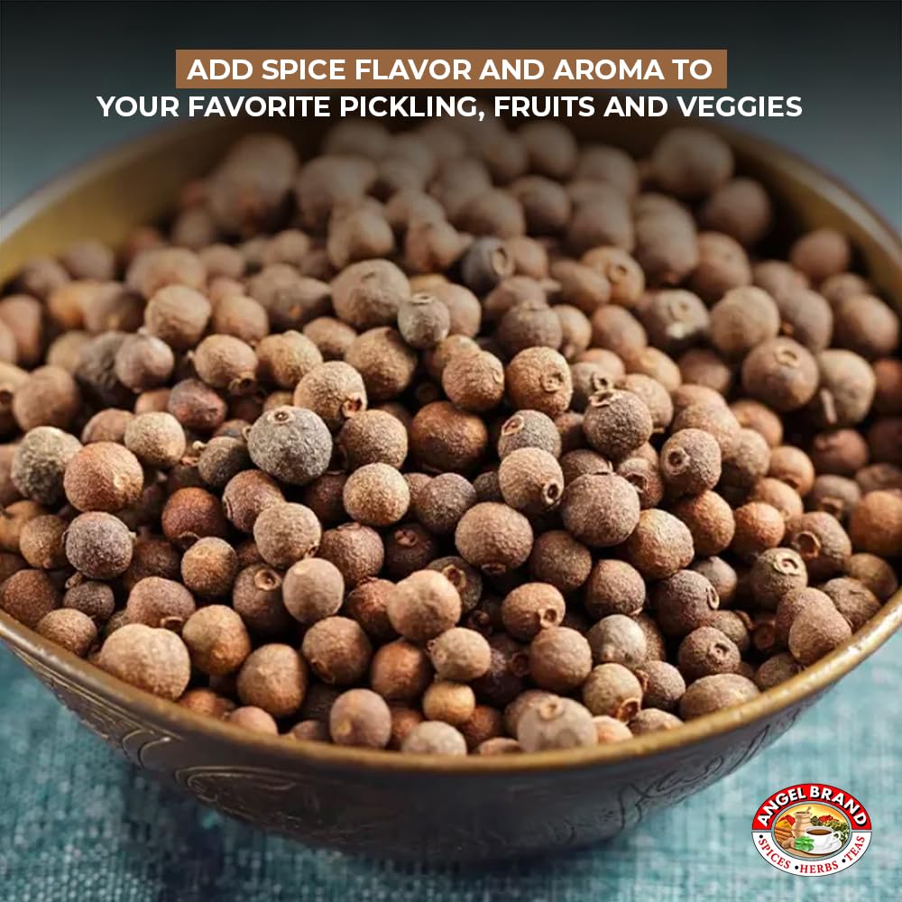 Angel Brand Allspice Pimento Seed Whole - 13 oz Bottle - Warm & Aromatic Flavor for Sweet & Savory Dishes
