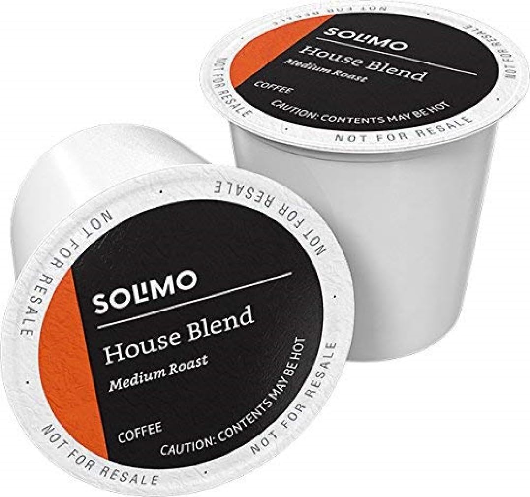 Solimo Medium-Dark Roast Coffee Pods, House Blend, 100 Count, Compatible with Keurig 2.0 K-Cup Brewers