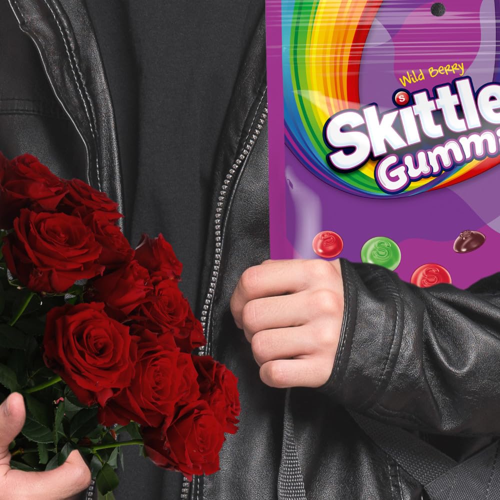 SKITTLES Gummies Wild Berry Gummy Candy, Sharing Size, 12 oz Resealable Bag