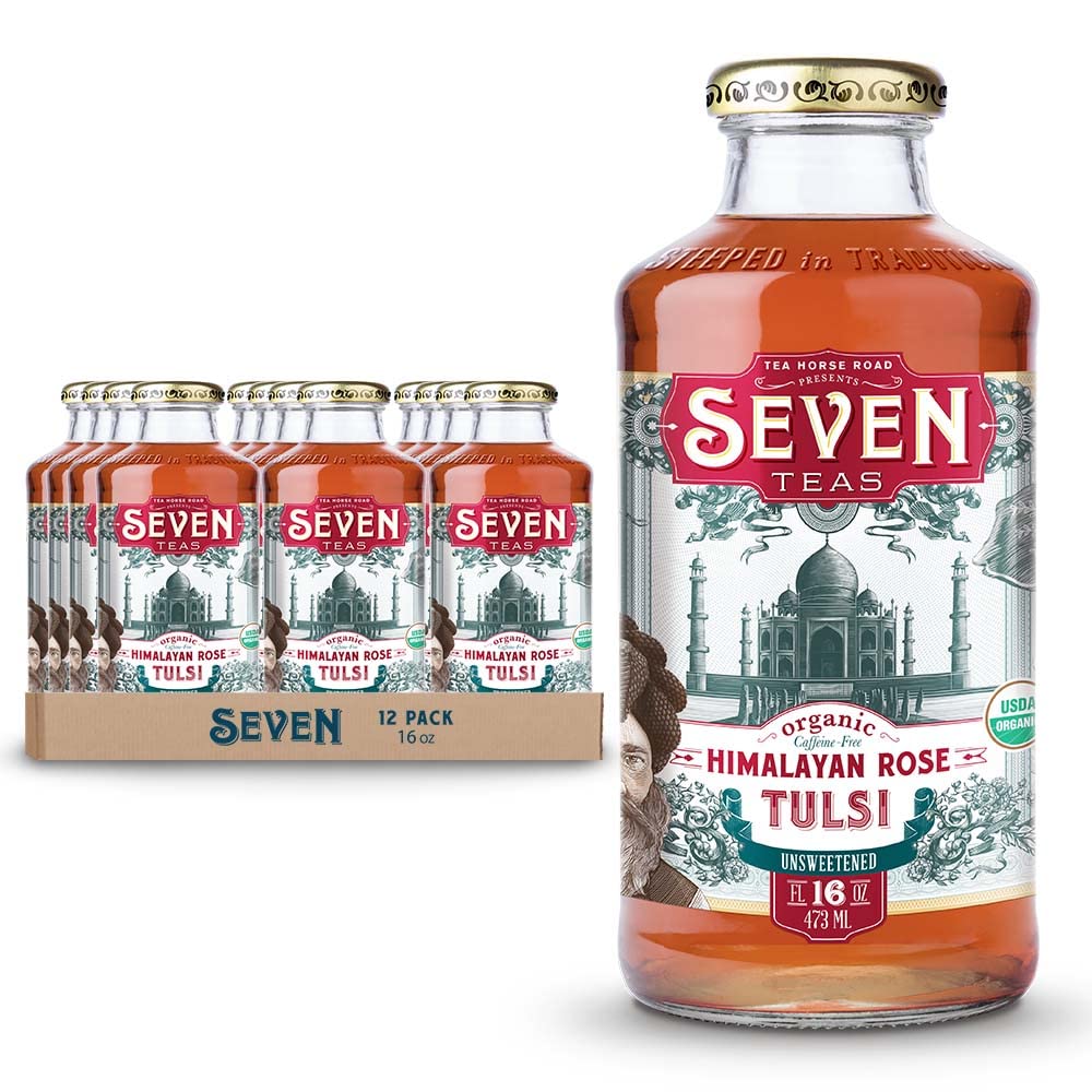 SEVEN TEAS Organic Tulsi Himalyan Rose Tea, 16 FZ