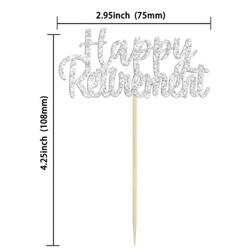 Gyufise Silver Glitter Happy Retirement Cupcake Toppers Retired Cake Decorations For Retirement Party Cake Decorations 36 Pack
