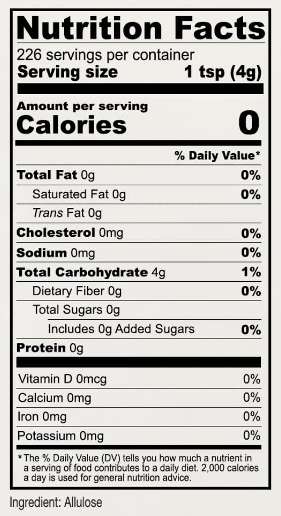 Anthonys Allulose Sweetener  2 lb  Batch Tested Gluten Free  Keto Friendly Sugar Alternative  Zero Net Carb  Low Calorie