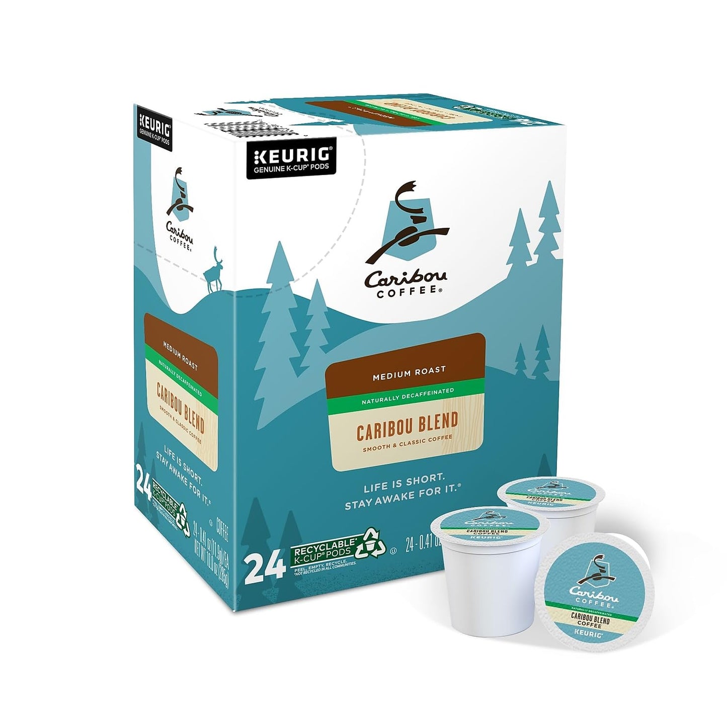 Caribou Coffee Decaf Blend K-Cup, 24 Count (Pack Of 1)