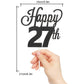 LINGTEER Cake Topper - Happy 27th Birthday Sign, Thick Paper, Black, 1 Count