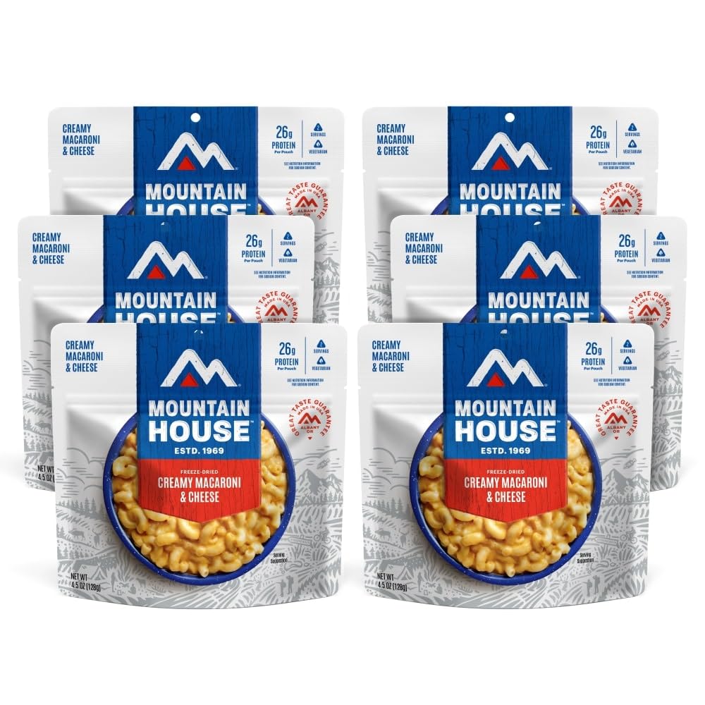 Mountain House Creamy Macaroni & Cheese Freeze Dried Backpacking & Camping Food 6-Pack