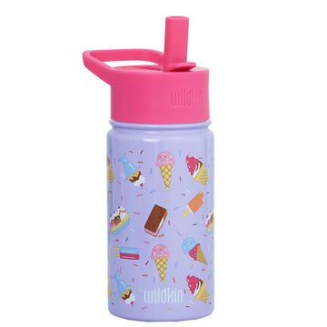 Wildkin Kids 14 Oz Reusable Bpa-Free Stainless Steel Water Bottle With Leak Proof Lid For Boys & Girls, Insulated, Durable, And