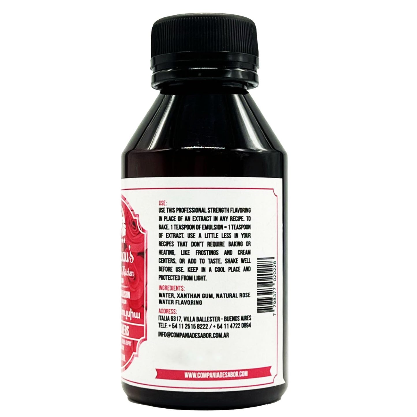 GUSTEAU’S Bakery Emulsion - Rose Lovers Flavor,    Free, Sugar Free, 4 fl oz (100ml)