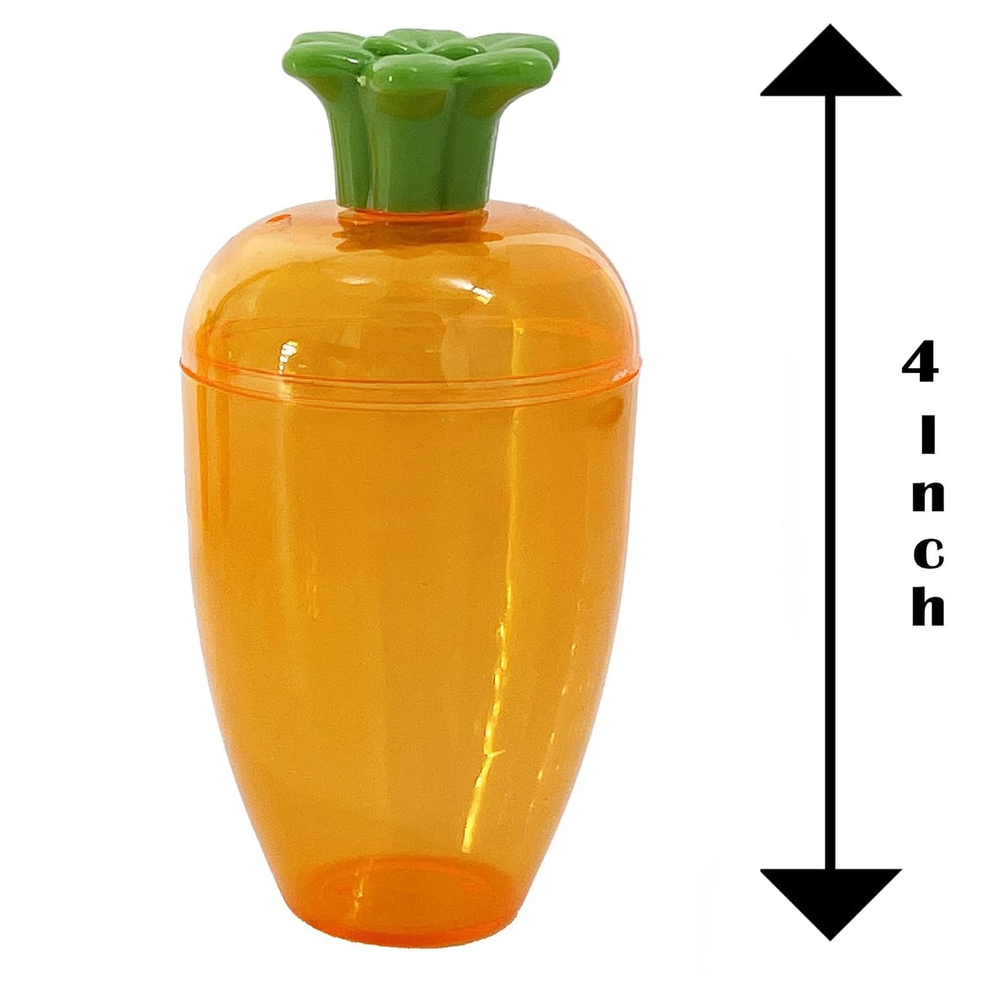 The Dreidel Company Fillable Easter Carrots Containers, 288-Pack, Orange Plastic, 5.5 Inch