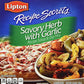 Lipton Recipe Secrets Dry Soup Mix Herb With Garlic 2 Ct Per Box Net Wt 2.4Oz