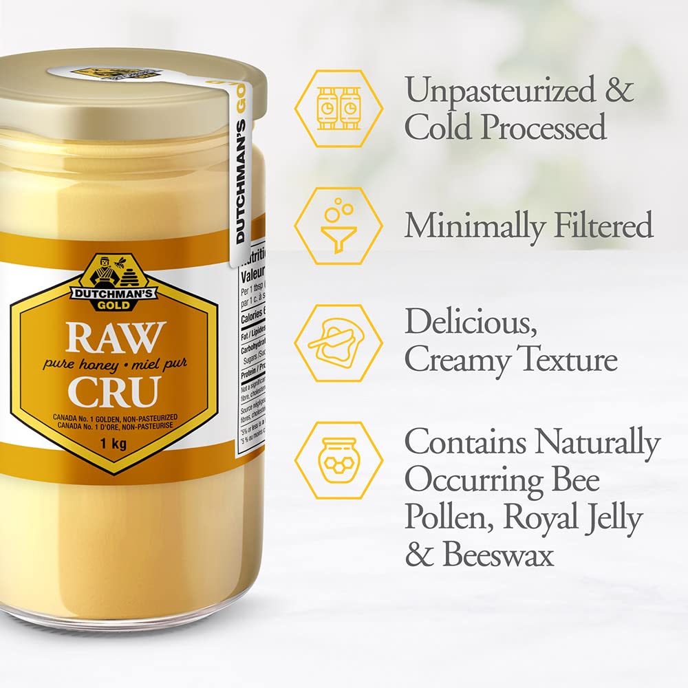 Dutchman'S Gold Raw Honey 1.1 Lbs - Unfiltered - Non-Pasteurized