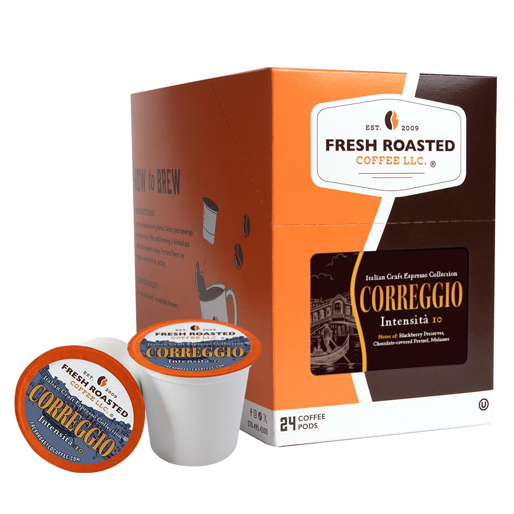Fresh Roasted Coffee Artisan Blend Dark Roast, 24 Count Pods for K Cup Brewers, Kosher