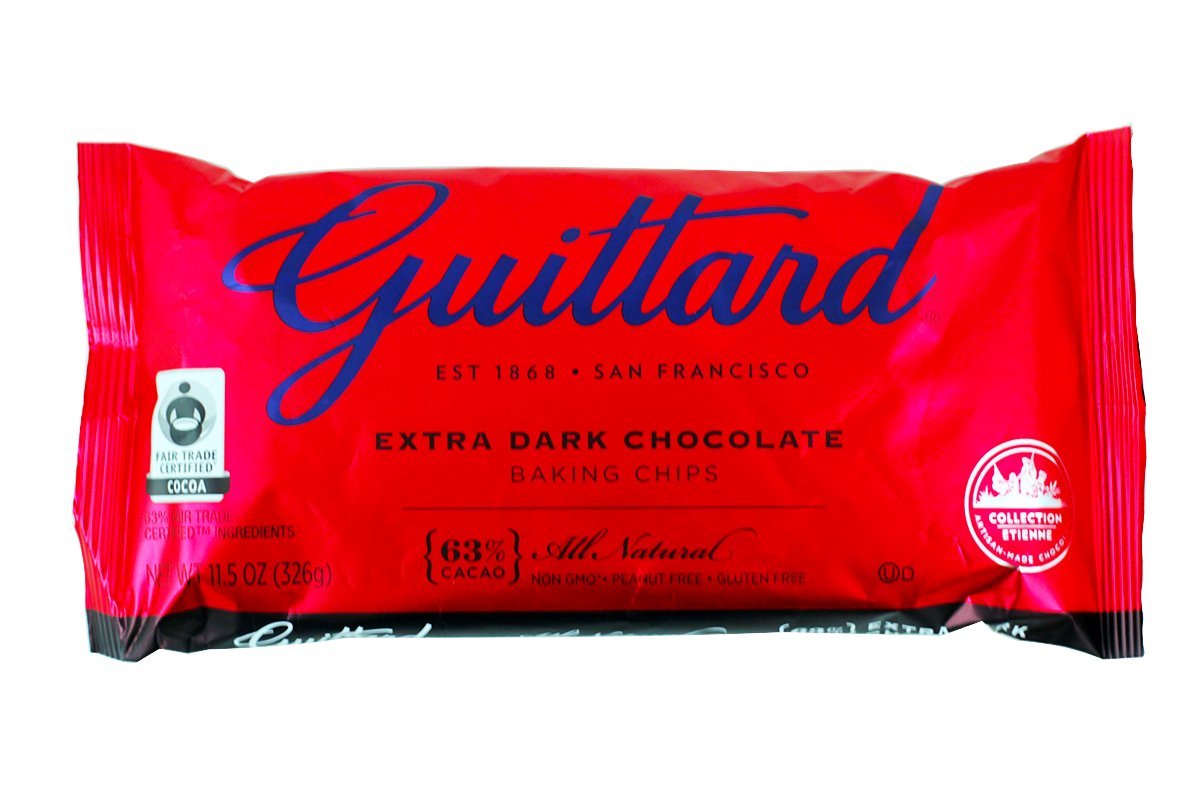 E Guittard 63% Extra Dark Chocolate Chip, 11.5-Ounce (Pack of 4)
