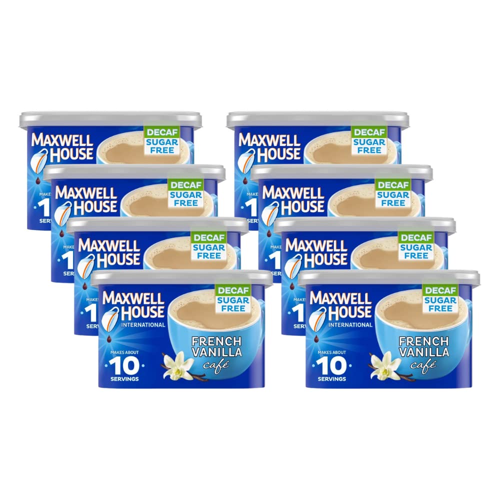 Maxwell House International Cafe Decaffeinated Sugar Free French Vanilla, 4 Oz (Pack Of 8)